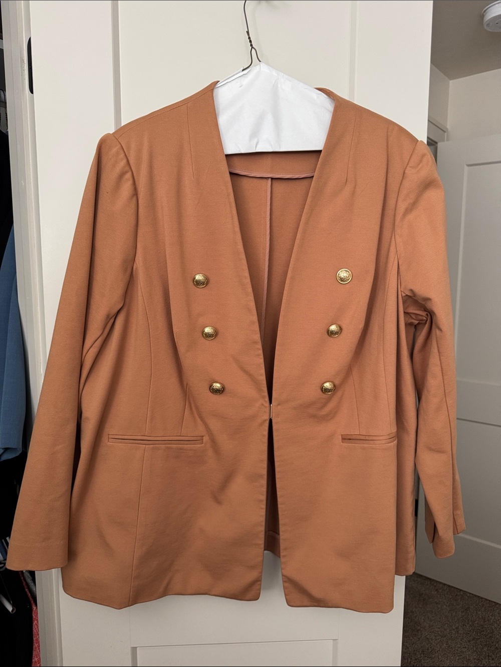 Lane Bryant Rust-Orange Double-Breasted Blazer